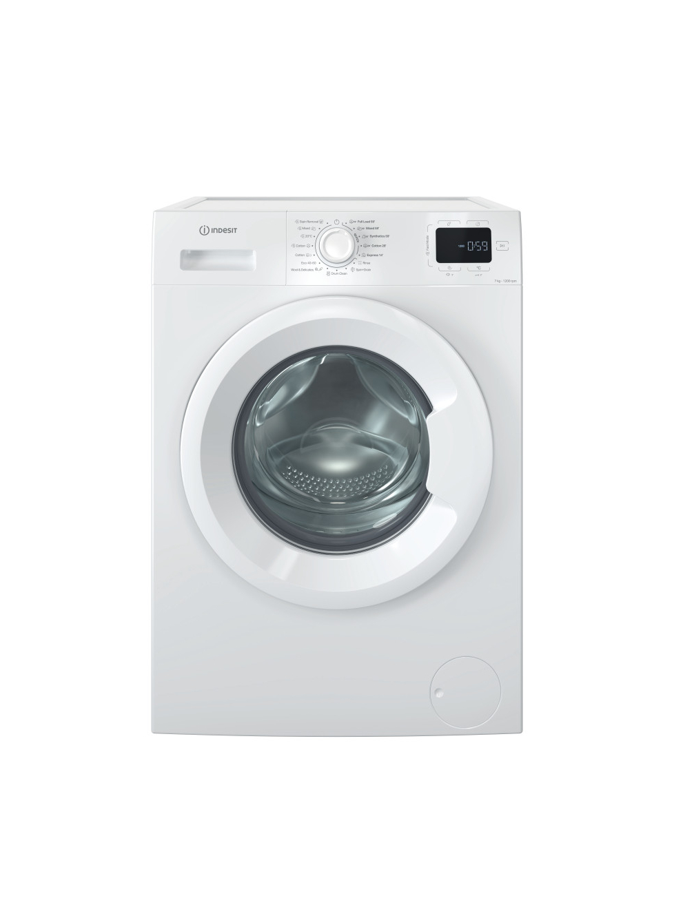 INDESIT Washing machine | IM 762 MY TIME EE | Energy efficiency class A | Front loading | Washing capacity 7 kg | 1200 RPM | Depth 50 cm | Width 60 cm | Display | Digit | Steam function | White 1 INDESIT Washing machine | IM 762 MY TIME EE | Energy efficiency class A | Front loading | Washing capacity 7 kg | 1200 RPM | Depth 50 cm | Width 60 cm | Display | Digit | Steam function | White 1