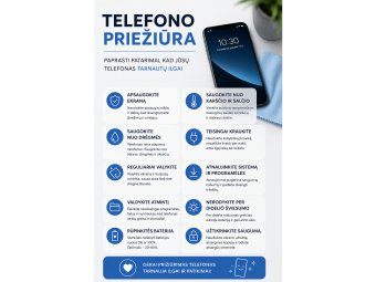 Kaip prižiūrėti telefoną, kad jis tarnautų kuo ilgiau?