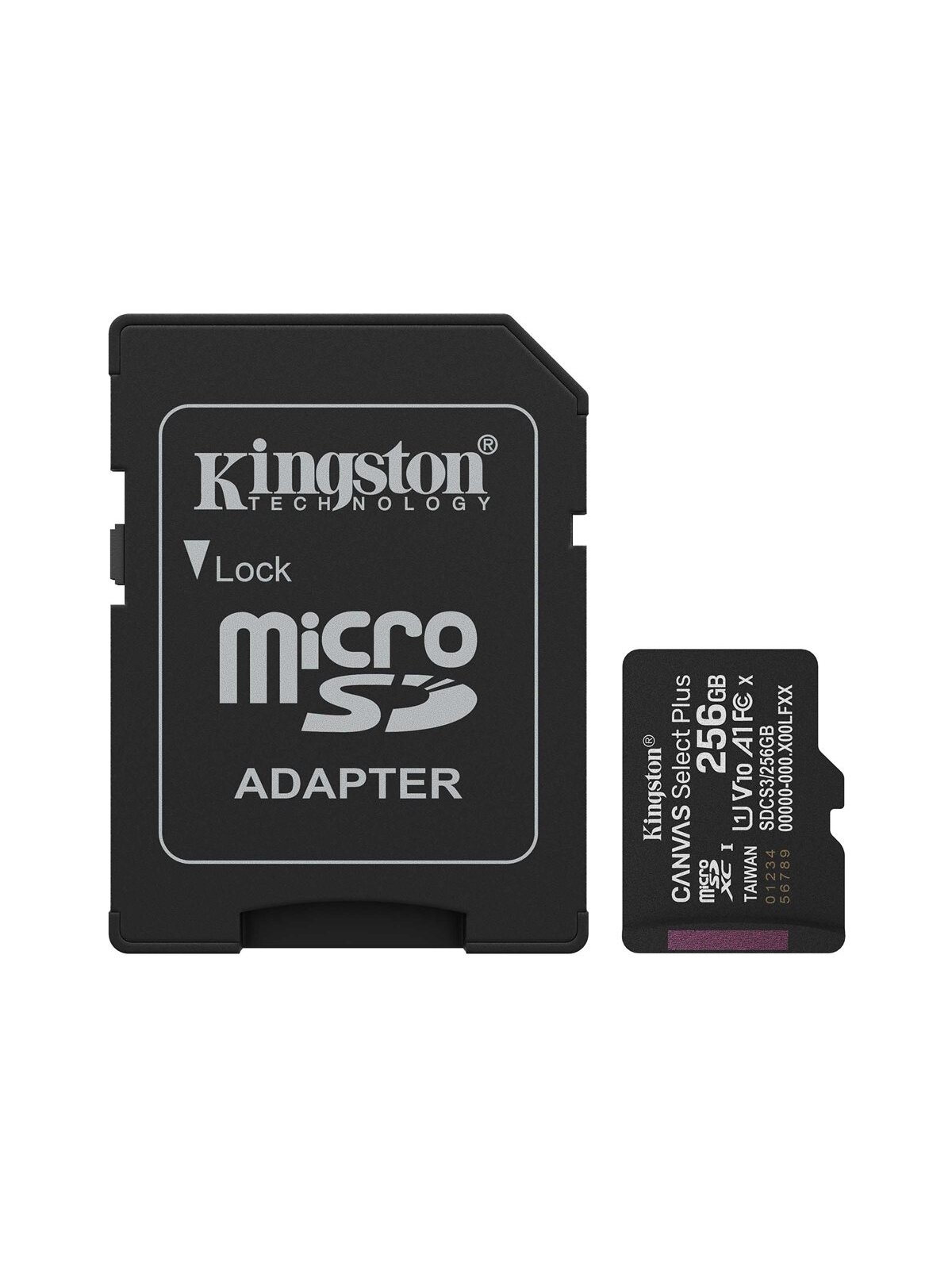 Kingston Canvas Select Plus | 256 GB | microSD | Flash memory class Class 10, UHS-I, U1/U3, video class 10/30, A1 Kingston Canvas Select Plus | 256 GB | microSD | Flash memory class Class 10, UHS-I, U1/U3, video class 10/30, A1