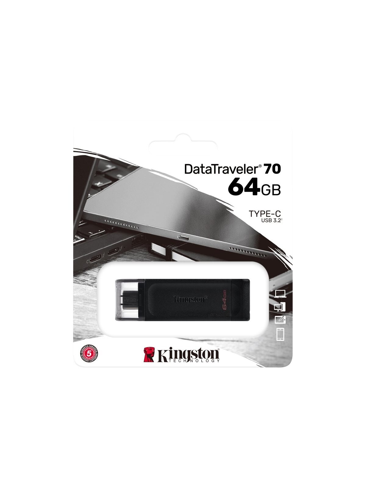 Kingston | DataTraveler 70 | 64 GB | USB-C | Black 3 Kingston | DataTraveler 70 | 64 GB | USB-C | Black 3