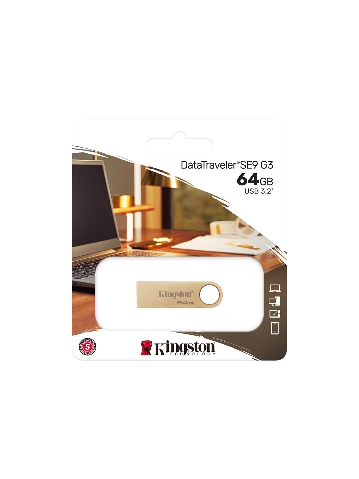 Kingston DataTraveler SE9 G3 | 64 GB | USB 3.2 | Gold 2 Kingston DataTraveler SE9 G3 | 64 GB | USB 3.2 | Gold 2