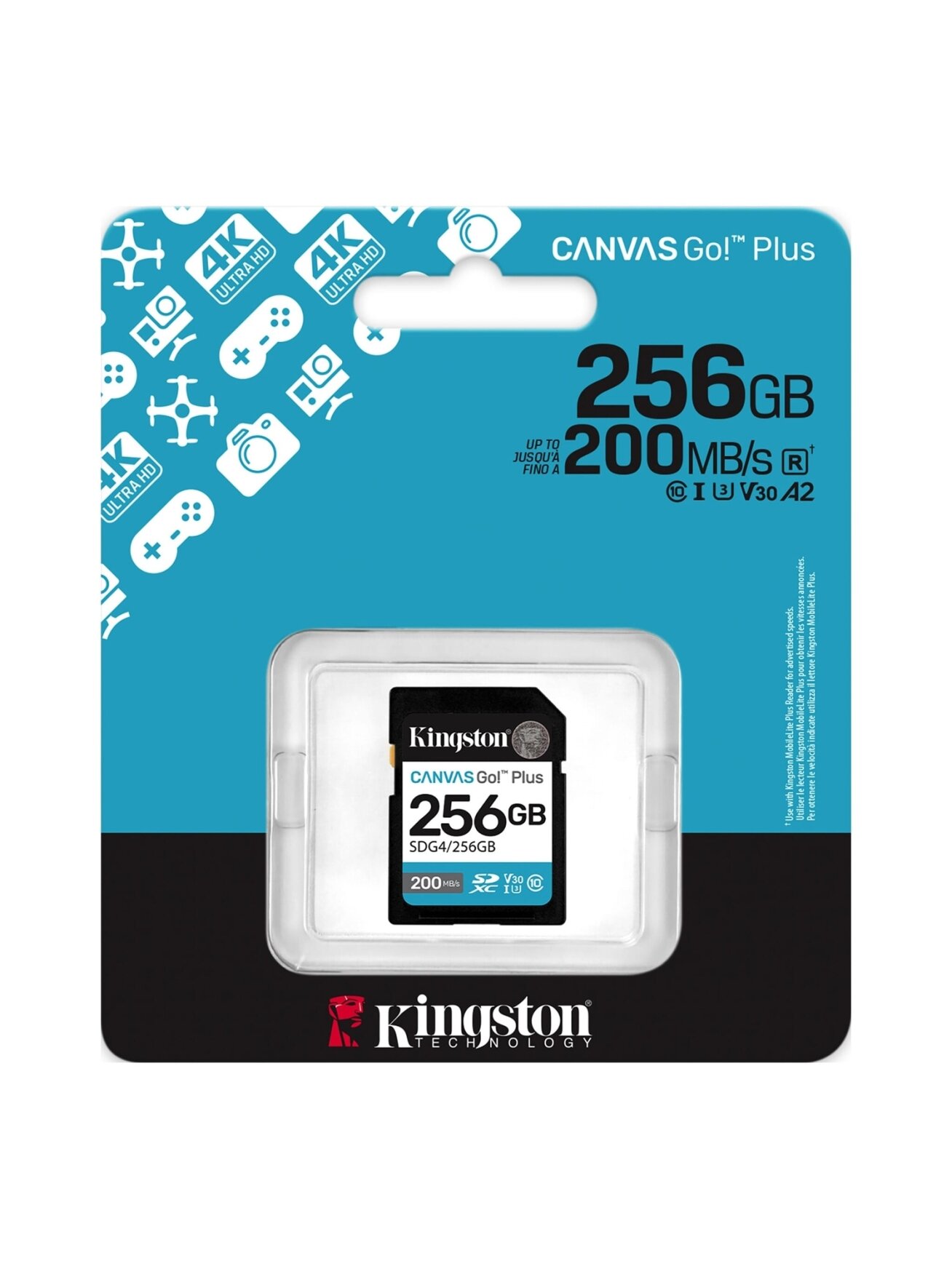 Kingston | Canvas Go! Plus | 256 GB | SD | Flash memory class Class 10, UHS-I, U3, V30 2 Kingston | Canvas Go! Plus | 256 GB | SD | Flash memory class Class 10, UHS-I, U3, V30 2