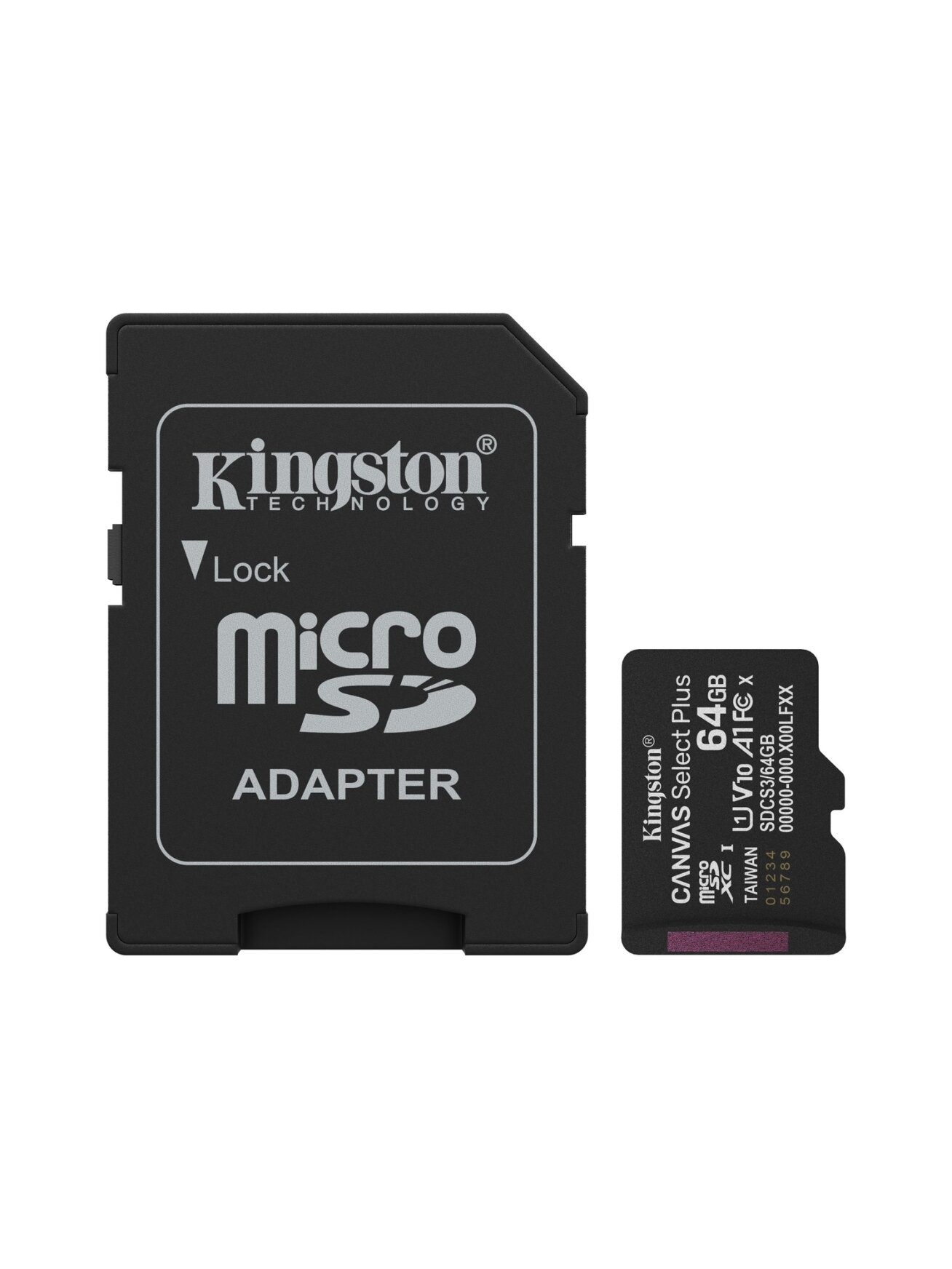 Kingston Canvas Select Plus | 64 GB | microSD | Flash memory class Class 10, UHS-I, U1/U3, video class 10/30, A1 Kingston Canvas Select Plus | 64 GB | microSD | Flash memory class Class 10, UHS-I, U1/U3, video class 10/30, A1