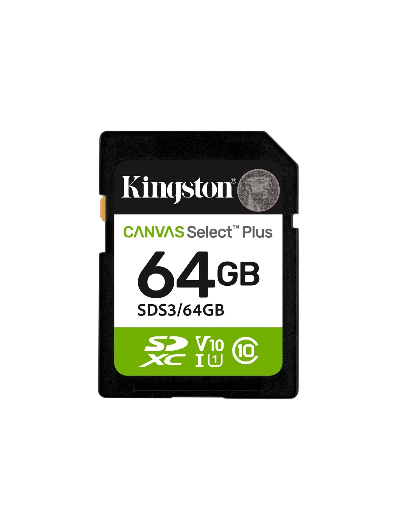 Kingston Canvas Select Plus | 64 GB | SD | Flash memory class Class 10, UHS-I, U1/U3, Video Class 10/30