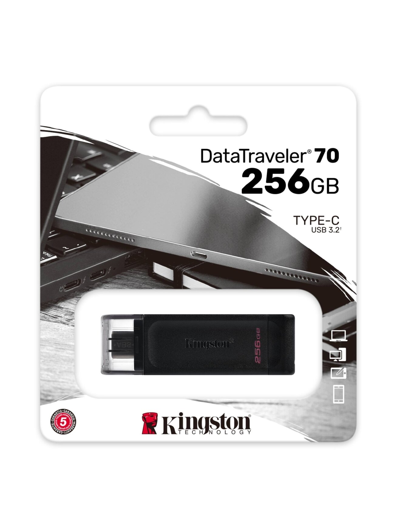 Kingston | USB Flash Drive | DataTraveler 70 | 256 GB | USB 3.2 Gen 1 Type-C | Black 2 Kingston | USB Flash Drive | DataTraveler 70 | 256 GB | USB 3.2 Gen 1 Type-C | Black 2