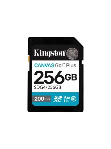 Kingston | Canvas Go! Plus | 256 GB | SD | Flash memory class Class 10, UHS-I, U3, V30