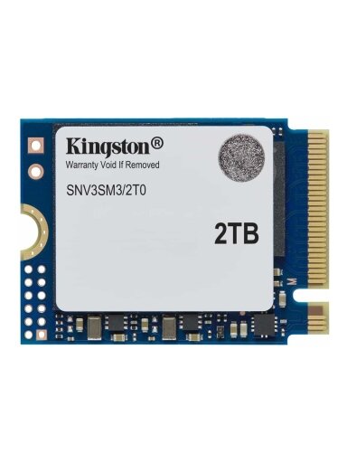 Kingston SSD | NV3 | 2000 GB | SSD form factor M.2 2230 | Solid-state drive interface PCIe 4.0 x4 NVMe | Read speed 6000 MB/s | Write speed 5000 MB/s