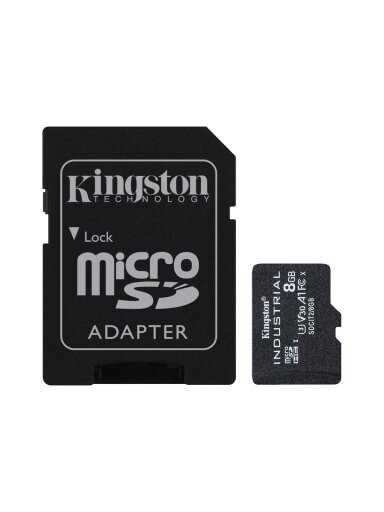 Kingston | UHS-I | 8 GB | microSDHC/SDXC Industrial Card | Flash memory class Class 10, UHS-I, U3, V30, A1 | SD Adapter