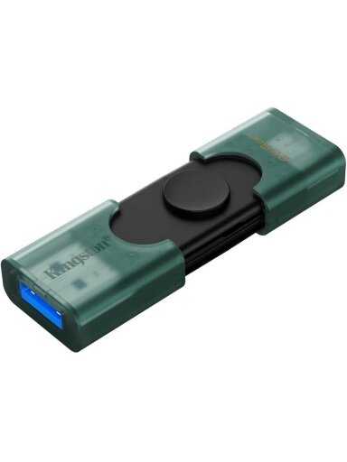 Kingston USB Flash Drive | DataTraveler Duo | 256 GB | USB Type-A and USB Type-C | Black/Green Kingston USB Flash Drive | DataTraveler Duo | 256 GB | USB Type-A and USB Type-C | Black/Green