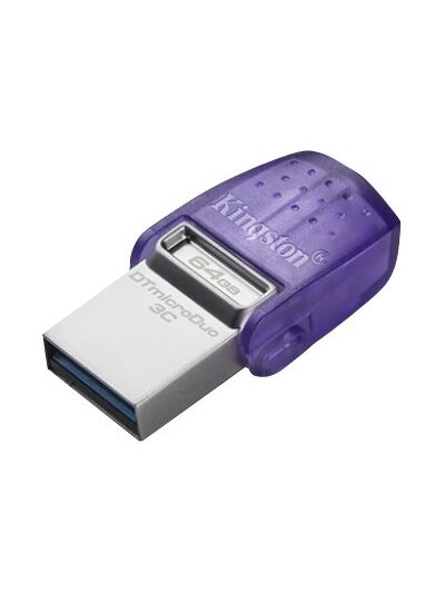 Kingston | DataTraveler | DT Micro Duo 3C | 64 GB | USB Type-C and Type-A | Purple 1