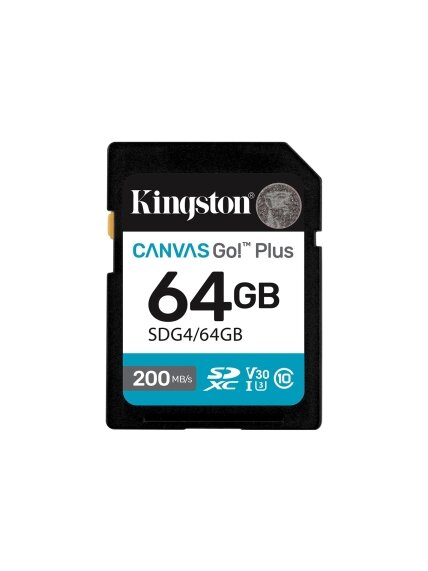 Kingston | Canvas Go! Plus | 64 GB | SD | Flash memory class Class 10, UHS-I, U3, V30 Kingston | Canvas Go! Plus | 64 GB | SD | Flash memory class Class 10, UHS-I, U3, V30