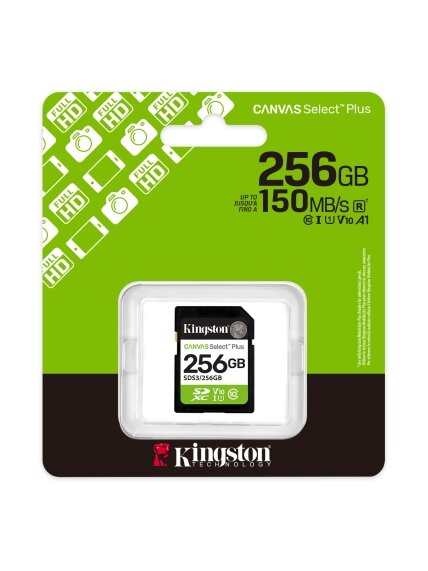 Kingston Canvas Select Plus | 256 GB | SD | Flash memory class Class 10, UHS-I, U1/U3, Video Class 10/30 2