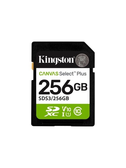 Kingston Canvas Select Plus | 256 GB | SD | Flash memory class Class 10, UHS-I, U1/U3, Video Class 10/30