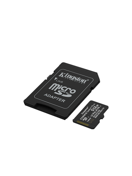 Kingston Canvas Select Plus | 512 GB | microSD | Flash memory class Class 10, UHS-I, U1/U3, video class 10/30, A1 1 Kingston Canvas Select Plus | 512 GB | microSD | Flash memory class Class 10, UHS-I, U1/U3, video class 10/30, A1 1