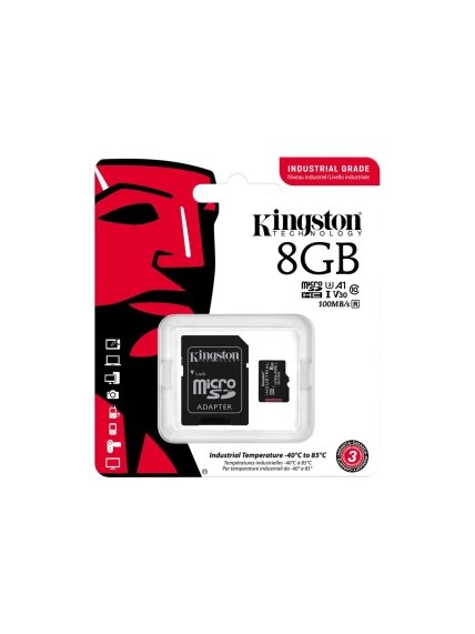 Kingston | UHS-I | 8 GB | microSDHC/SDXC Industrial Card | Flash memory class Class 10, UHS-I, U3, V30, A1 | SD Adapter 2