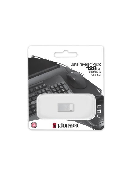 Kingston | USB 3.2 Flash Drive | DataTraveler micro | 128 GB | USB 3.2 | Silver 2 Kingston | USB 3.2 Flash Drive | DataTraveler micro | 128 GB | USB 3.2 | Silver 2