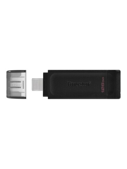 Kingston | USB Flash Drive | DataTraveler 70 | 128 GB | USB 3.2 Gen 1 Type-C | Black