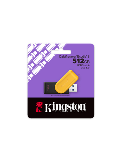 Kingston USB Flash Drive | DataTraveler Exodia S | 512 GB | USB 3.2 Gen 1 | Black/Yellow 2