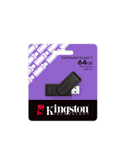 Kingston USB Flash Drive | DataTraveler Exodia S | 64 GB | USB 3.2 Gen 1 | Black 2