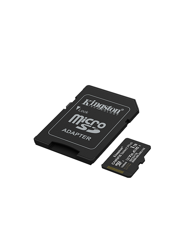 Kingston Memory card | Canvas Select Plus | 1000 GB | microSD | Flash memory class Class 10, UHS-I, U1/U3, video class 10/30, A1 1