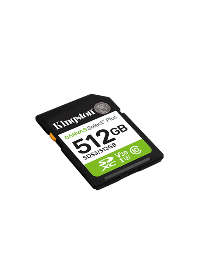 Kingston Canvas Select Plus | 512 GB | SD | Flash memory class Class 10, UHS-I, U1/U3, Video Class 10/30 1
