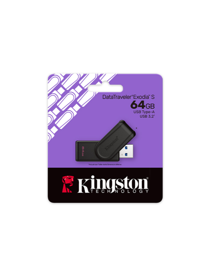 Kingston USB Flash Drive | DataTraveler Exodia S | 64 GB | USB 3.2 Gen 1 | Black 2