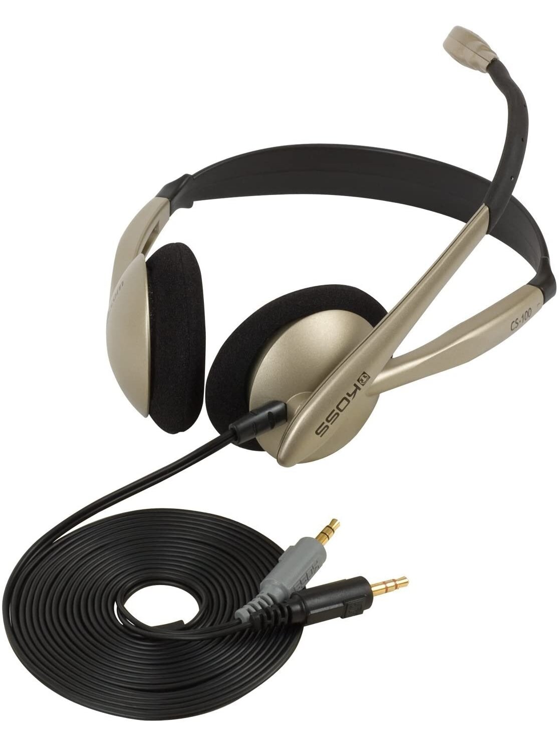 Koss | Headphones | CS100 | Wired | On-Ear | Microphone | Black/Gold 1