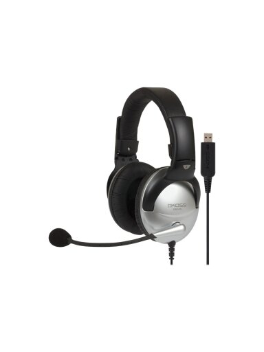 Koss | Gaming headphones | SB45 USB | Wired | On-Ear | Microphone | Silver/Black | Noise canceling