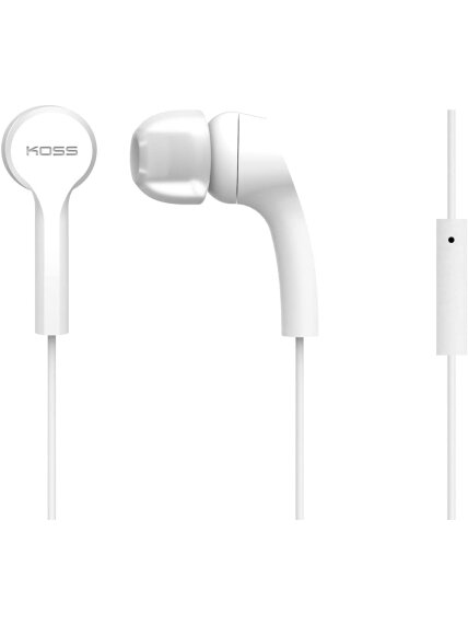 Koss | Headphones | KEB9iW | Wired | In-ear | Microphone | White