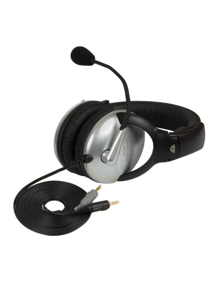 Koss | Headphones | SB45 | Wired | On-Ear | Microphone | Silver/Black | Noise canceling 1 Koss | Headphones | SB45 | Wired | On-Ear | Microphone | Silver/Black | Noise canceling 1