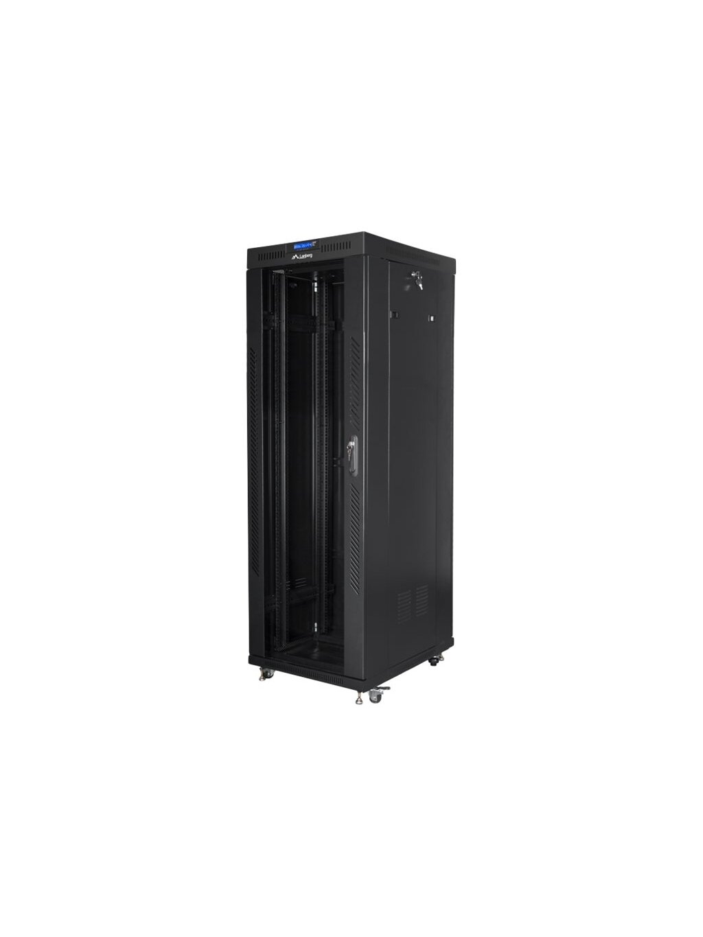 Lanberg | Rack cabinet 19" free-standing 37U/800x1000 (flat pack) with glass door, LCD | FF01-8037-12BL | Black Lanberg | Rack cabinet 19" free-standing 37U/800x1000 (flat pack) with glass door, LCD | FF01-8037-12BL | Black