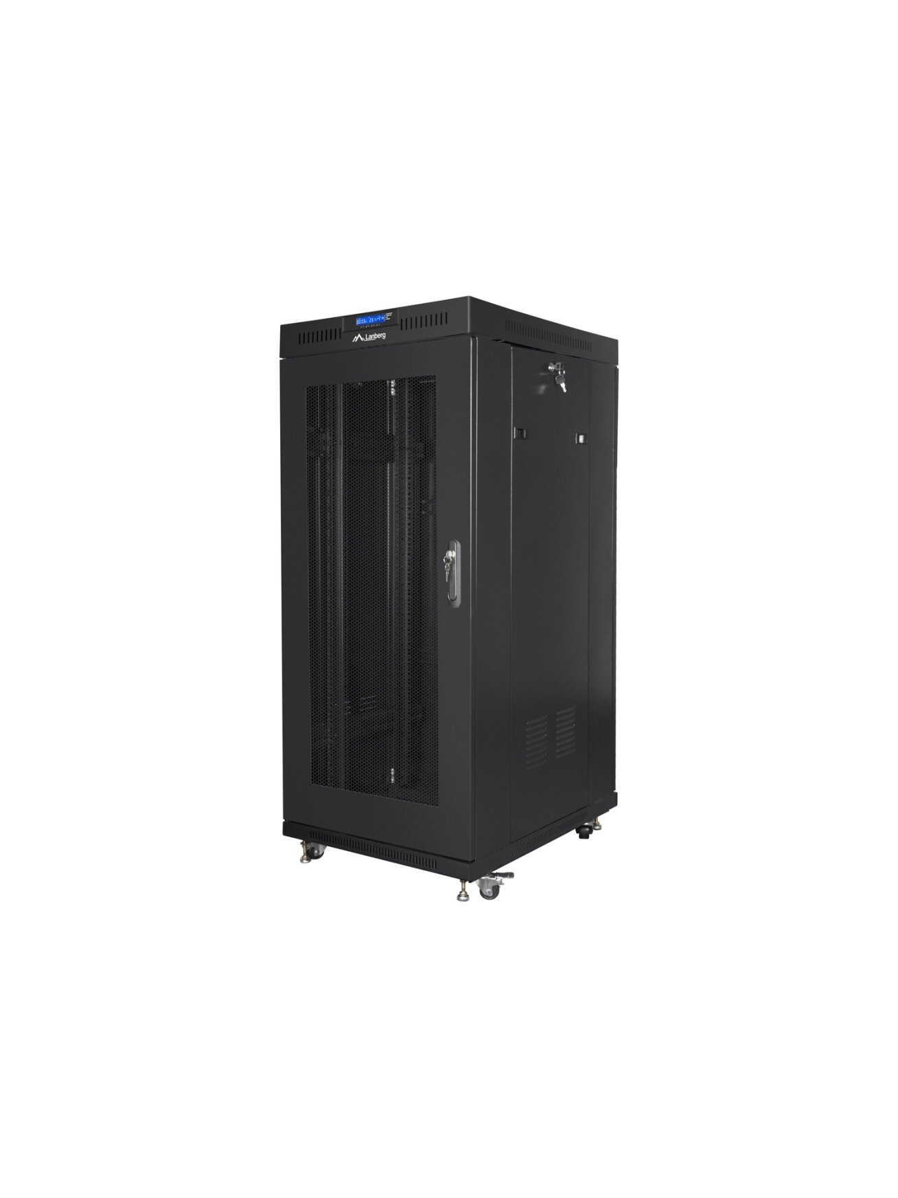 Lanberg | Rack cabinet 19" free-standing 27U/600x800 (flat pack) with mesh door, LCD | FF01-6827-23BL | Black Lanberg | Rack cabinet 19" free-standing 27U/600x800 (flat pack) with mesh door, LCD | FF01-6827-23BL | Black