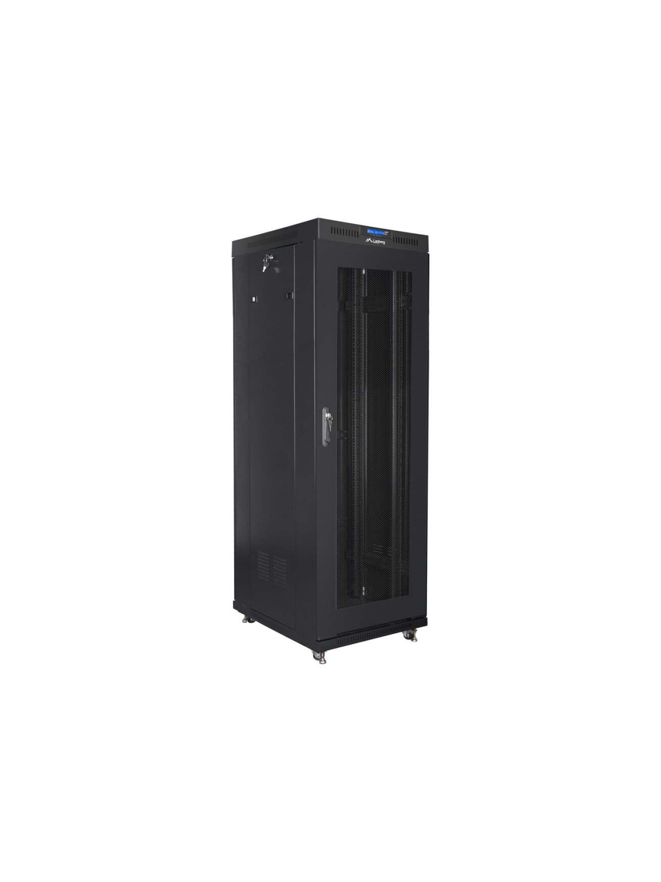 Lanberg | Rack cabinet 19" free-standing 37U/600x800 (flat pack) with mesh door, LCD | FF01-6837-23BL | Black 2 Lanberg | Rack cabinet 19" free-standing 37U/600x800 (flat pack) with mesh door, LCD | FF01-6837-23BL | Black 2