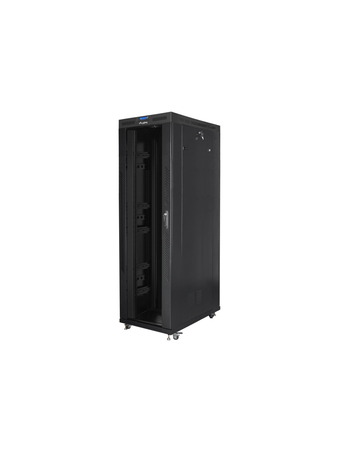 Lanberg | Rack cabinet 19" free-standing 42U/800x1200 (flat pack) with glass door, LCD | FF01-8242-12BL | Black Lanberg | Rack cabinet 19" free-standing 42U/800x1200 (flat pack) with glass door, LCD | FF01-8242-12BL | Black