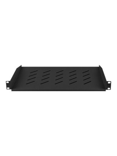 Lanberg 19" fixed shelf 1U/483x315mm, max load capacity up to 25kg | AK-1008-B | Black Lanberg 19" fixed shelf 1U/483x315mm, max load capacity up to 25kg | AK-1008-B | Black