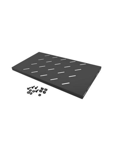 Lanberg 19" fixed shelf 1U/486x270mm, max load capacity up to 120kg | AK-1001-B | Black Lanberg 19" fixed shelf 1U/486x270mm, max load capacity up to 120kg | AK-1001-B | Black