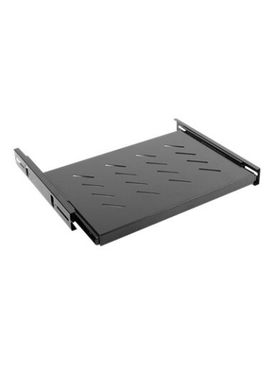 Lanberg 19" sliding shelf 1U/465x347mm, max load capacity up to 60kg | AK-1006-B | Black Lanberg 19" sliding shelf 1U/465x347mm, max load capacity up to 60kg | AK-1006-B | Black