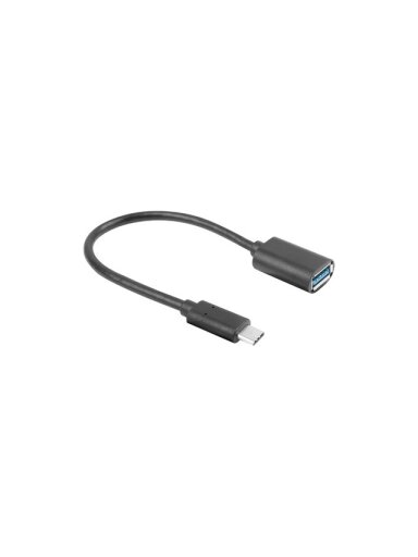 Lanberg Adapter Cable USB-C(M) 3.1 -> USB-A(F) 15 cm, Black | AD-UC-UA-04