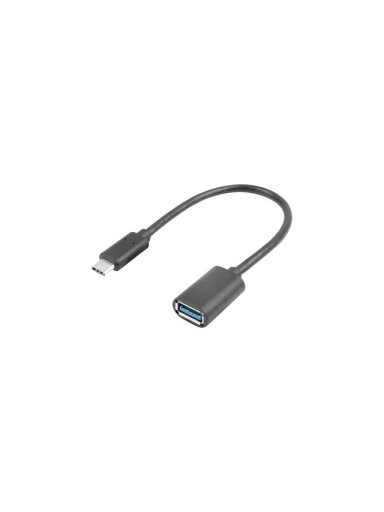 Lanberg Adapter Cable USB-C(M) 3.1 -> USB-A(F) 15 cm, Black | AD-UC-UA-04