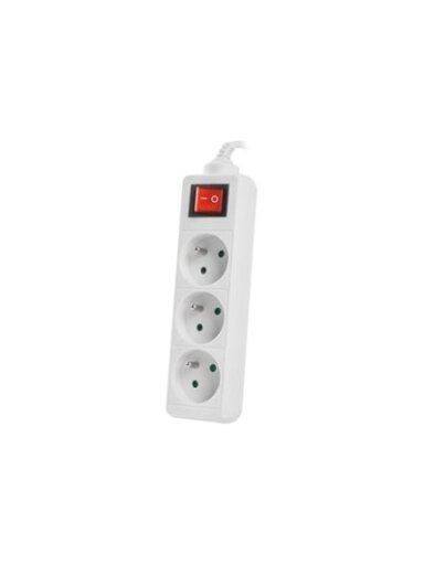 Lanberg Cable Power Strip 3M 3X French Outlets with Switch, Quality-Grade Copper | PS1-03E-0300-W Lanberg Cable Power Strip 3M 3X French Outlets with Switch, Quality-Grade Copper | PS1-03E-0300-W