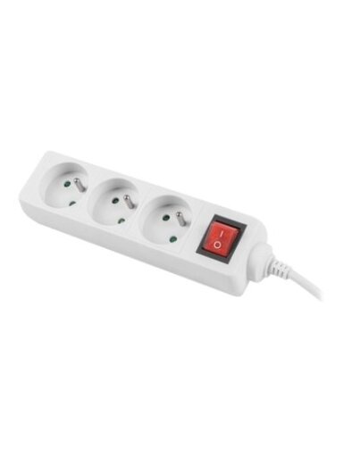 Lanberg Cable Power Strip 3M 3X French Outlets with Switch, Quality-Grade Copper | PS1-03E-0300-W Lanberg Cable Power Strip 3M 3X French Outlets with Switch, Quality-Grade Copper | PS1-03E-0300-W