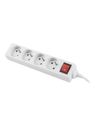 Lanberg Cable Power Strip, 4X French Outlets with Switch, Quality-Grade Copper, 1.5 m | PS1-04E-0150-W Lanberg Cable Power Strip, 4X French Outlets with Switch, Quality-Grade Copper, 1.5 m | PS1-04E-0150-W