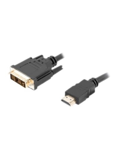 Lanberg HDMI to DVI-D Cable, Single Link with Gold-Plated Connectors | CA-HDDV-10CC-0018-BK | HDMI to DVI-D | 1.8 m