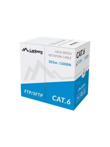 Lanberg | LAN Cable Cat.6 FTP, Solid CU Grey CPR + Fluke Passed | LCF6-11CU-0305-S | 305 m | Gray