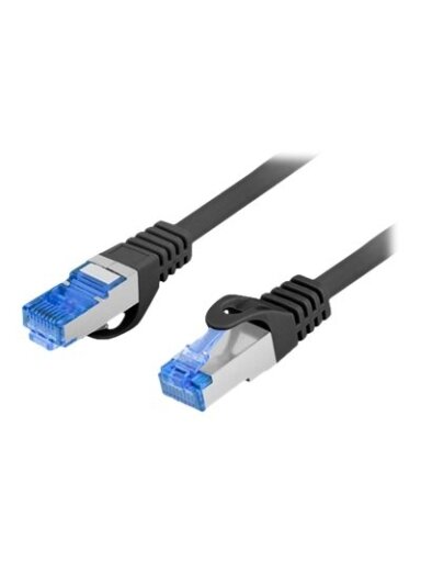 Lanberg | Patch cable - CAT 6a | RJ-45 - male | RJ-45 - male | 1 m | Black | RAL 9004