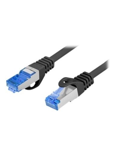 Lanberg | Patchcord Cat.6A S/FTP LSZH CCA Black Fluke Passed | PCF6A-10CC-0050-BK | 0.5 m | Black
