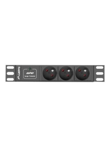 Lanberg Power Distribution Unit (PDU) 10" 1U 16A 2m 3x French Outlets | PDU-03E-0200-BK Lanberg Power Distribution Unit (PDU) 10" 1U 16A 2m 3x French Outlets | PDU-03E-0200-BK