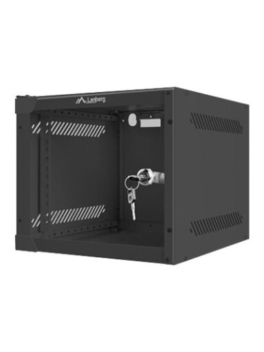 Lanberg | Rack cabinet 10" wall-mount 4U/280x310 (flat pack) with glass door | WF10-2304-10B | Black Lanberg | Rack cabinet 10" wall-mount 4U/280x310 (flat pack) with glass door | WF10-2304-10B | Black