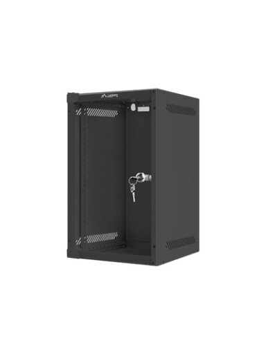 Lanberg | Rack cabinet 10" wall-mount 9U/280x310 (flat pack) with glass door | WF10-2309-10B | Black Lanberg | Rack cabinet 10" wall-mount 9U/280x310 (flat pack) with glass door | WF10-2309-10B | Black