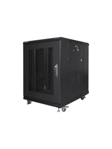 Lanberg | Rack cabinet 19" free-standing 15U/600x800 (flat pack) with mesh door | FF01-6815-23B | Black Lanberg | Rack cabinet 19" free-standing 15U/600x800 (flat pack) with mesh door | FF01-6815-23B | Black